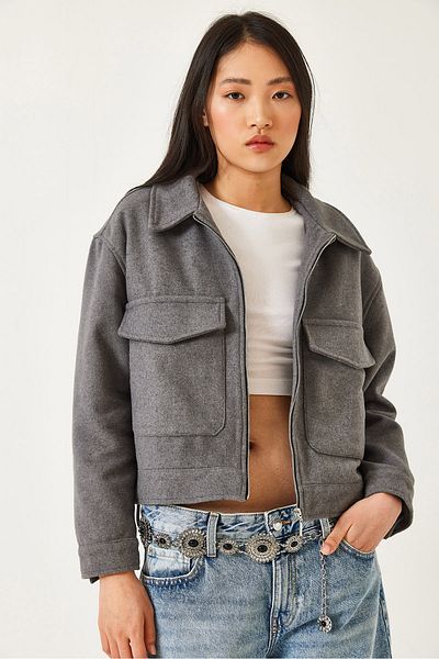Bianco Lucci Soft Stamp Crop Jacket für Damen MBMS013 60501013