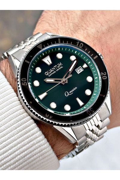 Quantum Full Automatic Mechanism 5 Atm Waterproof Steel Band Steel Case Men's Wristwatch 1024.370
