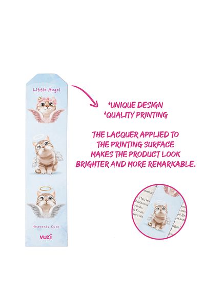 VUKİ Cat Patterned Paper Bookmark