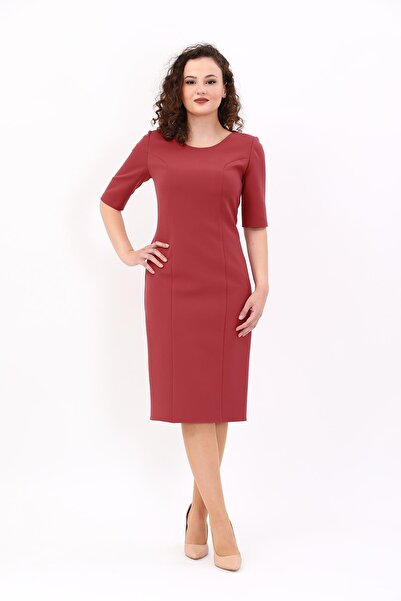ÖNDER ÖZSOY Brick Color Cocktail Dress