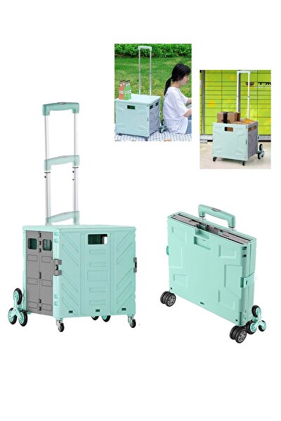 Genel Markalar Katlanabilen Merdiven Çıkabilen Pazar ve Market Alışveriş Arabası 40 KG