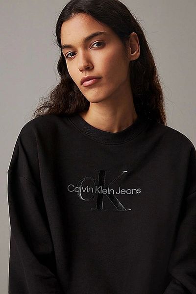 Calvin Klein Ck Jeans Glossy Monologo Regular Crewneck Sweatshirt pentru femei J20j224724-beh