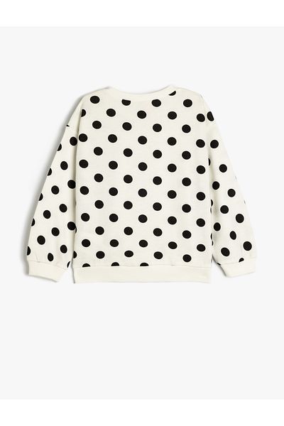 Koton Printed Cotton Crew Neck Long Sleeve Sweatshirt