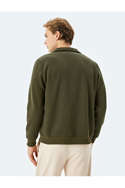 Koton Long Sleeve Cotton Blended Basic Zip-Up Sweatshirt