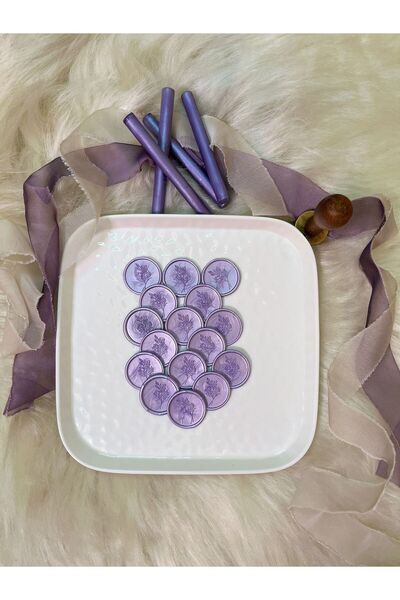 peri davetiye "kişiye Özel" Kendinden Etiketli Yapışkanlı Mum Mühür - Lila Re...