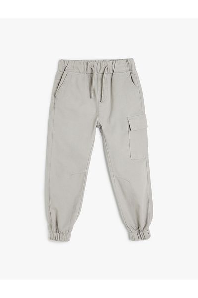 Koton Cotton Tie Waist Cargo Pocket Jogger Pants