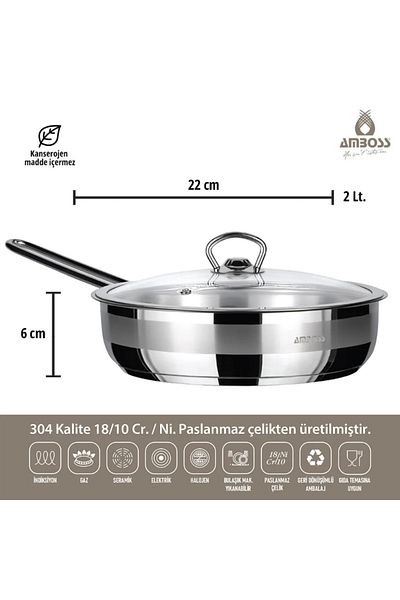 Amboss Saphire 4 Piece Stainless Steel Pan Set - With Glass Lid