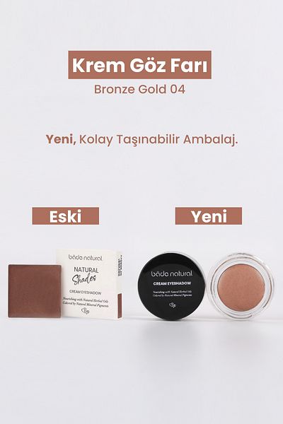 Bade Natural Bronze Gold Cream Eyeshadow - 04 100% Natural