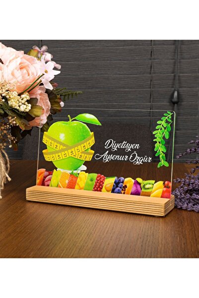 SEVGİLAMBASI Diyetisyen Hediyesi, Sağlıklı Yaşam Koçuna Hediye Kişiye Özel Renkli Çerçeve