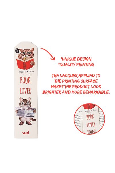 VUKİ Cat Patterned Paper Bookmark