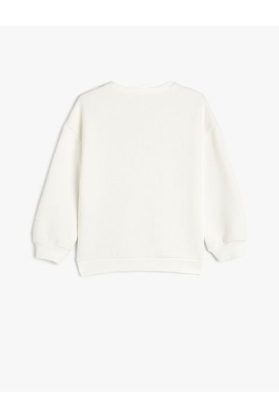 Koton Rabbit Printed Long Sleeve Crew Neck Raised Sweatshirt