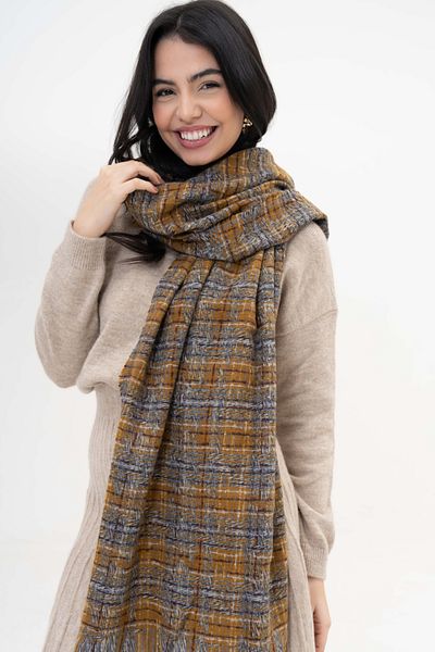 FENZA SCARF CRUCIETĂ DE IARNĂ LIVELY CU MODEL DE DESEN Lână-Acrilic