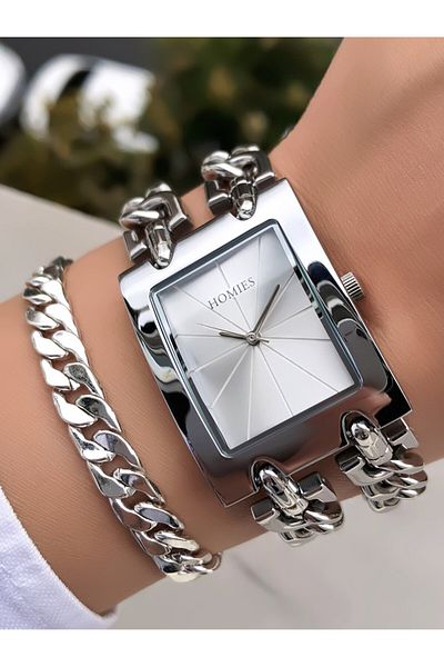 Homies Two Chain Steel Band Original Invoice Waterproof Women's Watch Bracelet Gift