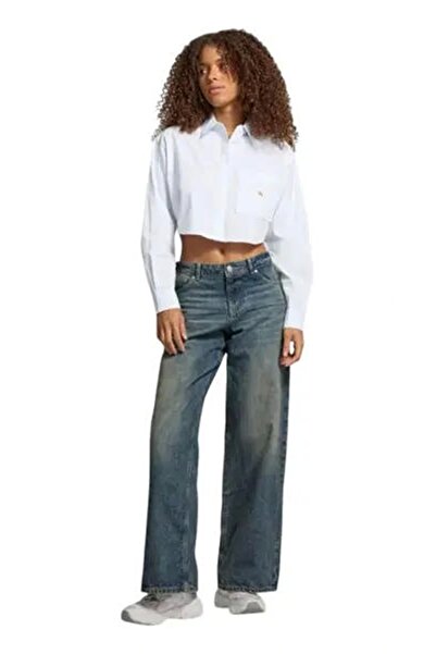 Calvin Klein Kadın Beyaz Crop Gömlek