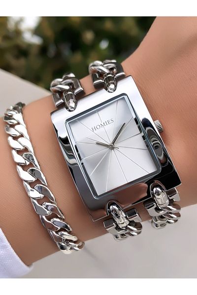 Homies Two Chain Steel Band Original Invoice Waterproof Women's Watch Bracelet Gift