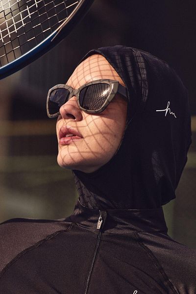 Haşema Act-27 Black Hijab Sports Training Cap