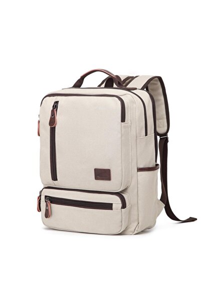 CACTİVE C Active Canvas Fabric Large Size Backpack 1260 Beige