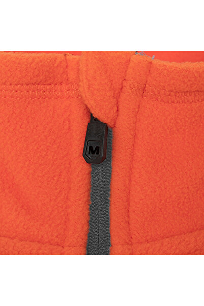 Merrell Orange Men's Stand Collar Plain Fleece Sweatshirt