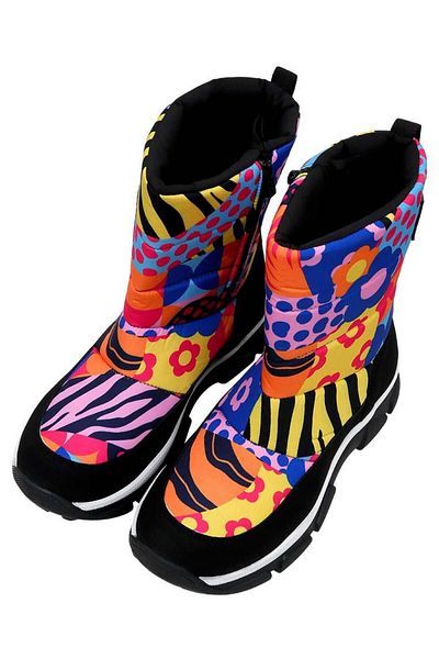 Dogo Cizme de zăpadă vegane multicolore pentru femei - Design Color Blast