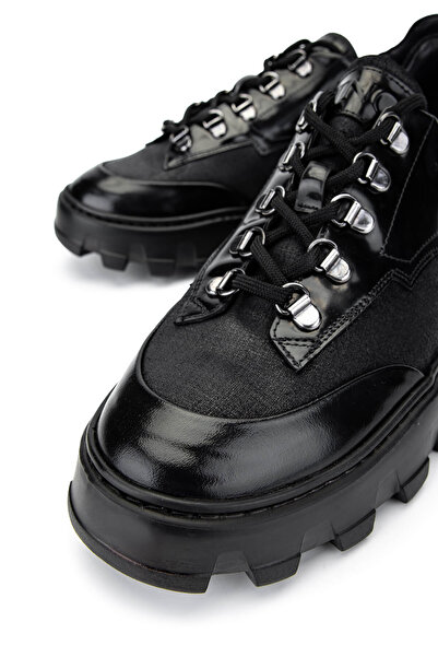 Tamer Tanca Men's Genuine Leather Black Sneakers & Sports Shoes