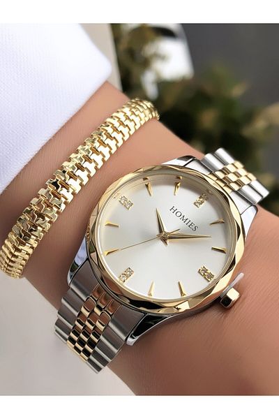 Homies Original Invoice Waterproof Women's Wrist Watch with Bracelet Gift