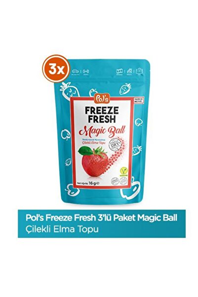 Pol's Freeze Fresh Magic Ball Çilekli Elma Topu 16 gr X3 Adet
