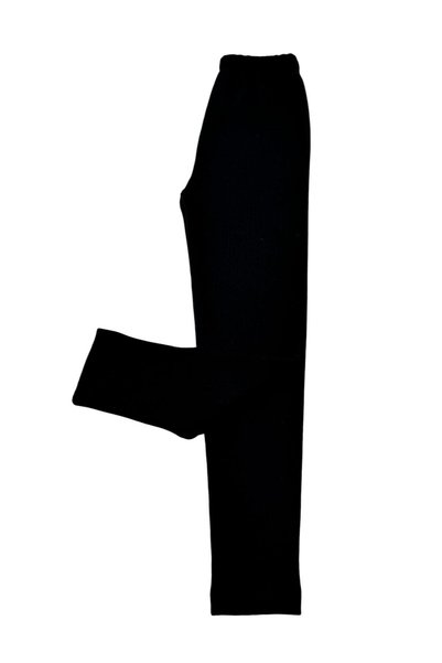 Esterella Children's Black Leggings / Self-Striped Soft Textured Leggings/Slim-Fit / Tight Fit