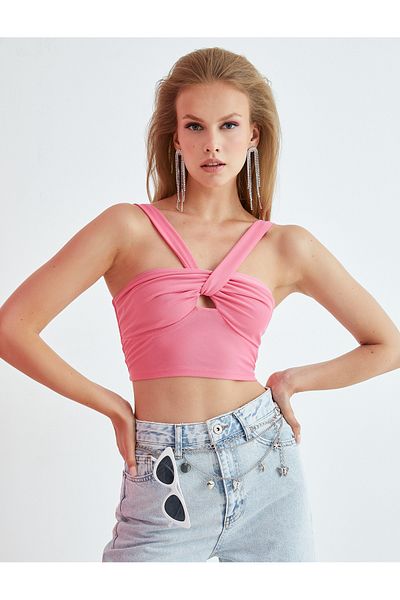 Koton Crop Tank Top with Window Detail