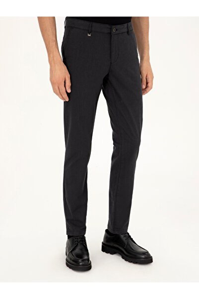 Cacharel Siyah Slim Fit Pamuk Karışımlı Kanvas Pantolon 50292336-VR046