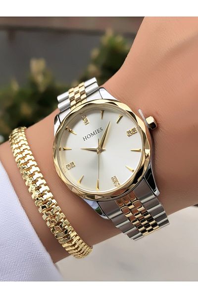 Homies Original Invoice Waterproof Women's Wrist Watch with Bracelet Gift