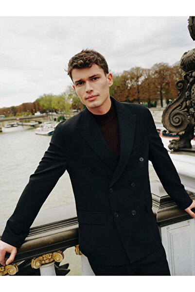 LC Waikiki Чорний стандартний крій чоловічий блейзер