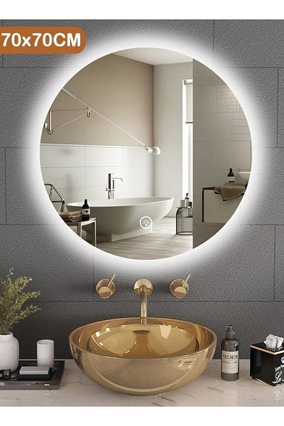 Taimi 70cm Round Bathroom Mirror With Backlight And Smart Touch Button