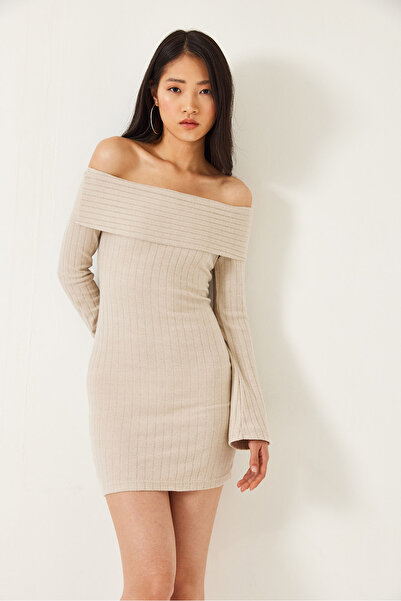 Bianco Lucci Γυναικείο φόρεμα Madonna Collar Midi Length 0202 60261222