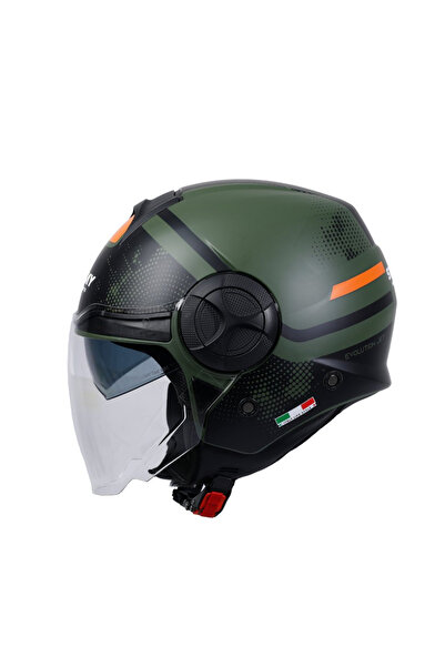 Sway 737 Gemini Army Green Güneş Vizörlü Yarım Motosiklet Kaskı