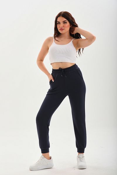 TAMPAP 341 Pantaloni de sport pentru femei Jogger Modal cu talie înaltă, cu buzunare pentru picioare