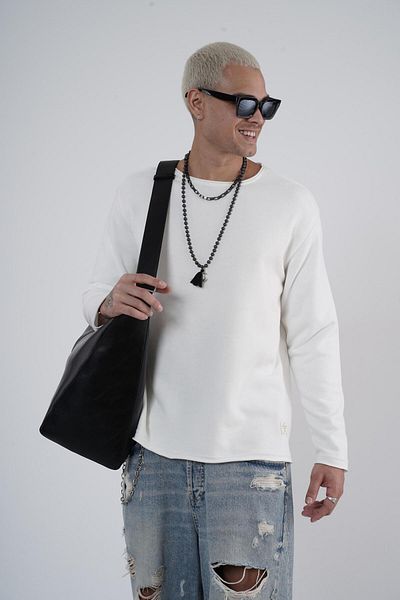 Butik Мъжки суитшърт с овърсайз кройка и етикет на полата TREND WE