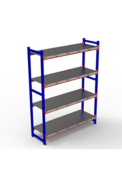 RafBurada ® 4 Katlı Depo Rafı. 150-300 Kg Taşıma Kapasiteli H. Rack