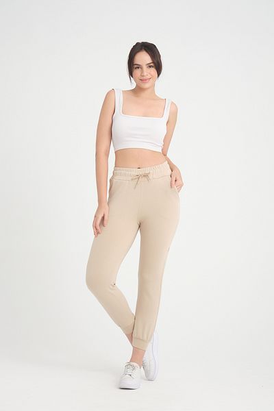 TAMPAP 341 Pantaloni de sport pentru femei Jogger Modal cu talie înaltă, cu buzunare pentru picioare
