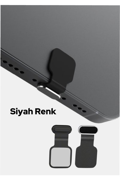 ucuzmi İphone 16 -16Plus-16Pro-16ProMax Toz -Kir Önleyici Yapışkanlı Siyah Metalik Şarj Yeri Koruma Tıpası