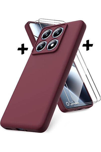 m.tk moveteck Xiaomi Mi 14T Pro Kılıf Kamera Korumalı Yumuşak Renkli Silikon + 9H Ekran Koruyucu Cam 2in1 Set