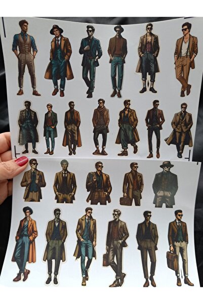 Pink Swan Craft Set de autocolante pentru bărbați de modă vintage, jurnal de ...