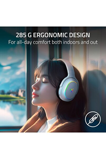 RAZER سماعة الألعاب اللاسلكية باراكودا إكس كروما/لاسلكية وبلوتوث/أحمر/أزرق/كمبيوتر شخصي/ماك/بلاي ستيشن 5/هاتف ذكي - أبيض