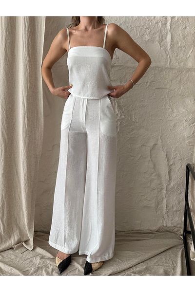 mydukkan.co Elvin White Linen Set - Hanging