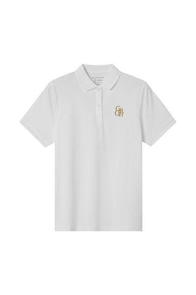 Giordano Women's Classic Slim Fit Embroidery Liquid Touch Solid Polo