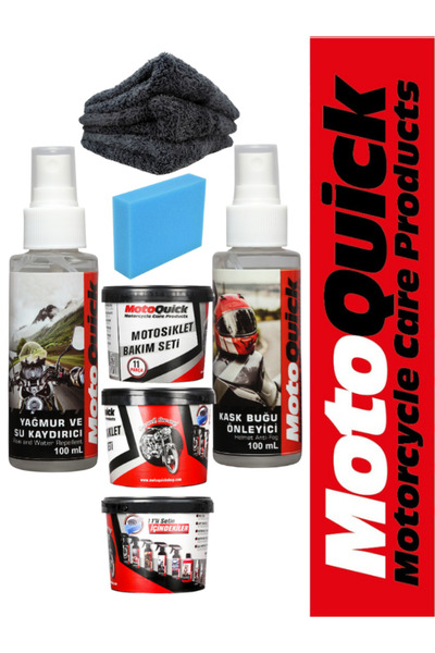 MotoQuick 11 Parça Motosiklet Bakım ve Temizlik Seti – Cila, Jant, Kask, Yağ Sökücü