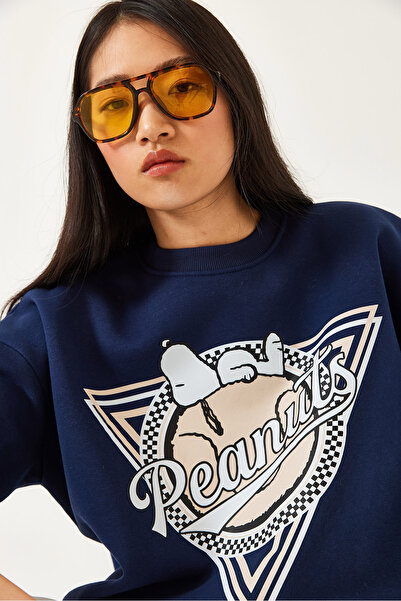 Bianco Lucci Kadın Üç İplik Şardonlu Baskılı Sweatshirt 60261216