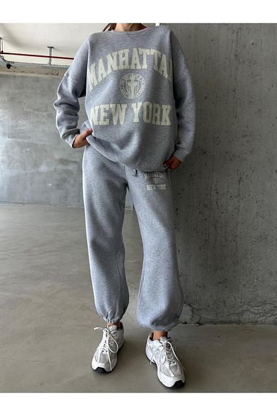 mydukkan.co Gray Sweatshirt and Jogger Tracksuit Set