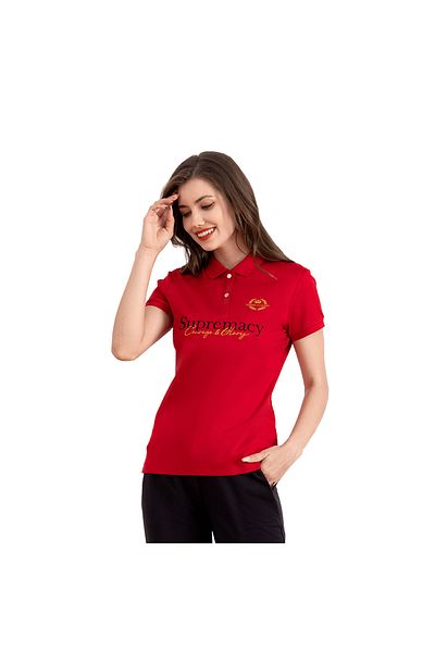 Giordano Women's Slim Fit Embroidery Bold Polo (Liquid Touch)