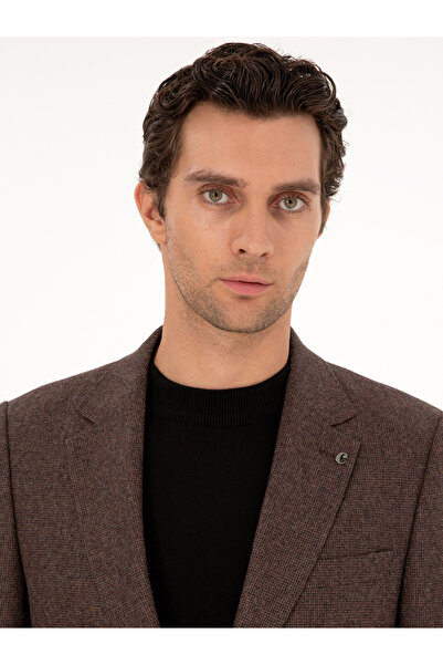 Cacharel Kahverengi Slim Fit Yün Karışımlı Takım Elbise 50291028-VR029