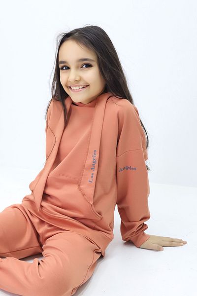 GZT TEKSTİL Girl's Cinnamon Comfortable and Stylish Set - Modern Casual Style